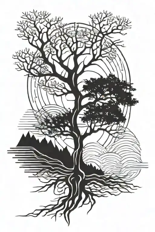 Tree And Natural Lines For The Shoulder