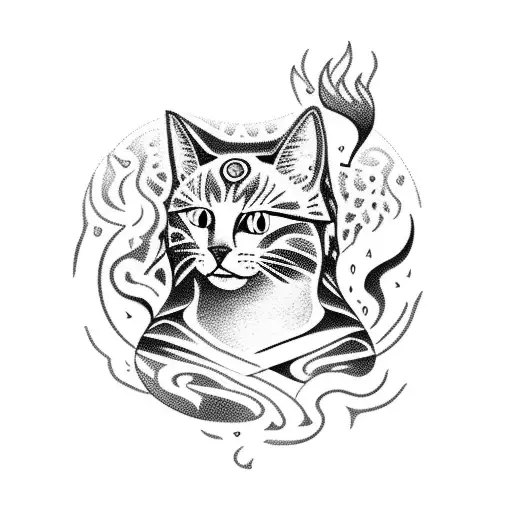 Mountain Cat With Fire And Mint