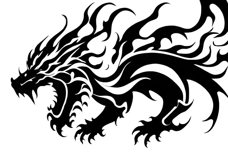 Asain Demon Dragon Breathing Fire