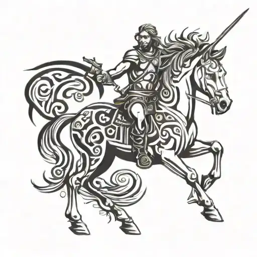 Half Man Half Horse Centaur Pointing A Ak47