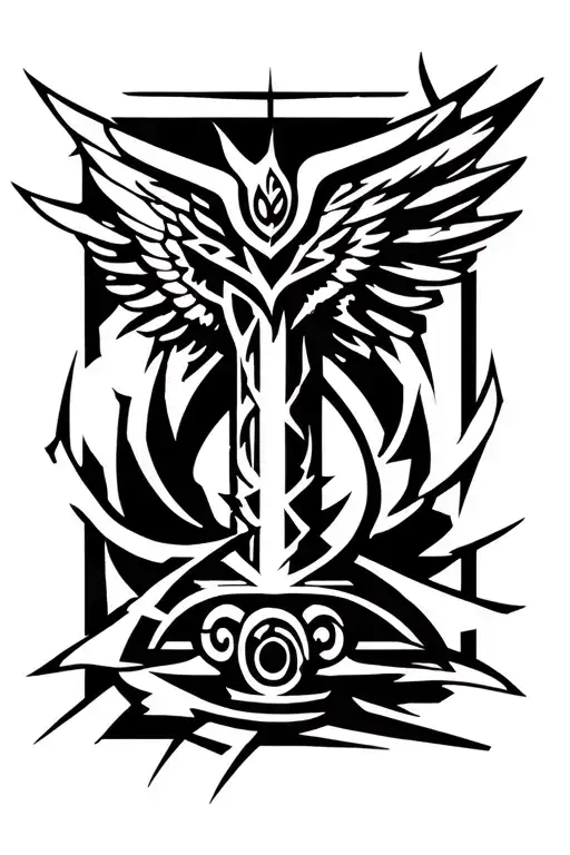 Broken Antic Column With Wings