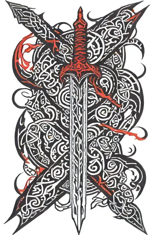 Sword Anime With Some Red Glowing Details