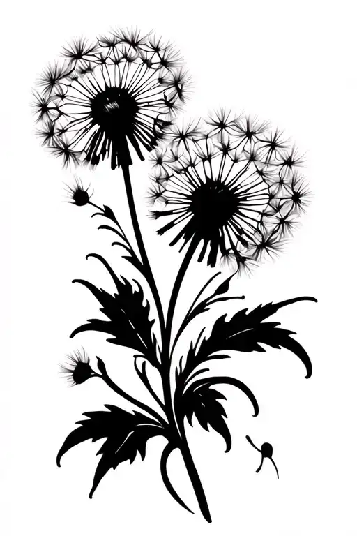 Dandelion Flower Both Young And Old Blowing