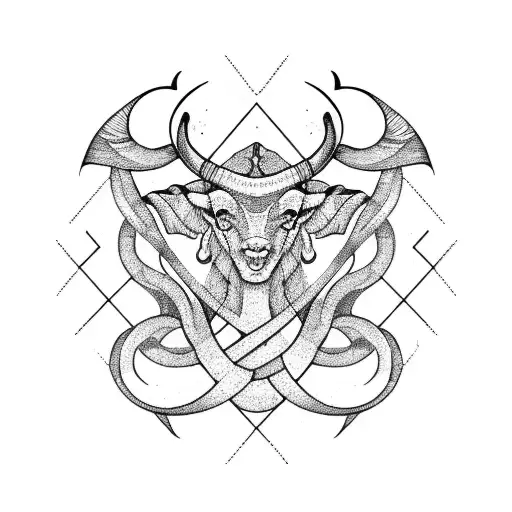 Capricorn And Aries Sign Intertwined