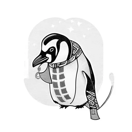 Penguin Enjoying Music