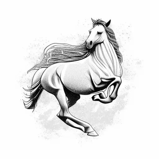 A Majestic Horse Galloping Through The Caatinga Landscape