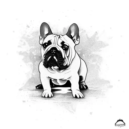 French Bull Dog White And Black