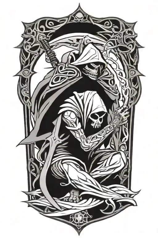 Tribal Reaper Knight Kneeling