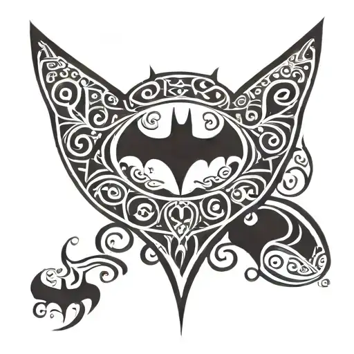 Tribal Or Maori Style Bat Inspired By The Batman Symbol