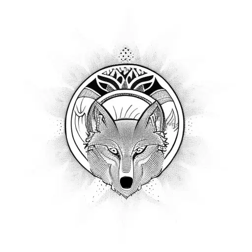 Tribal Wolf With Filipino Sun