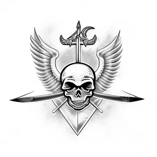 Sword And Skull And Wings