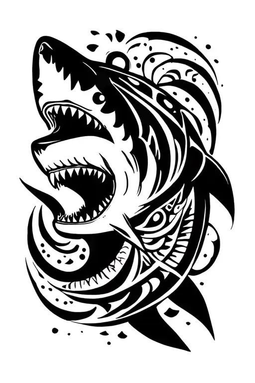 Shark In Her Moko