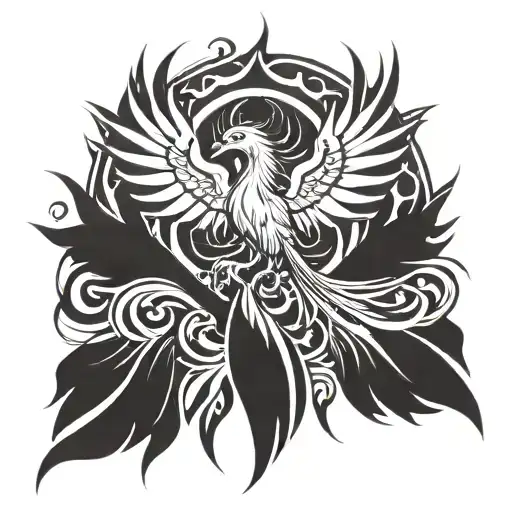 Phoenix Behind Cross