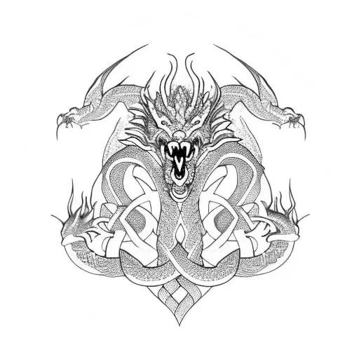Dragon With Nordic Knotwork Body
