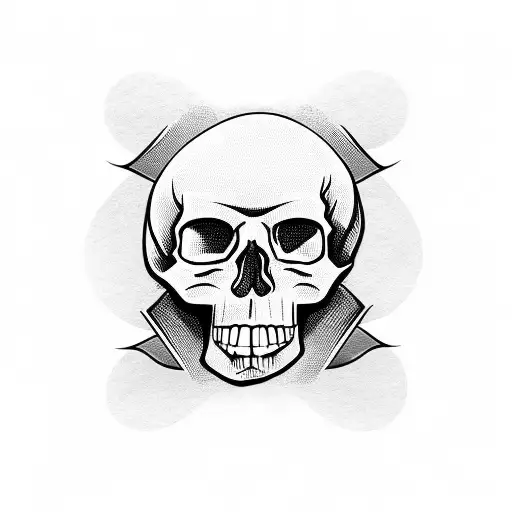 Skull And Roses Letter N