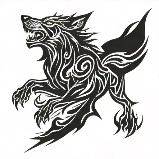 Mythical Wolf Lightning Storm