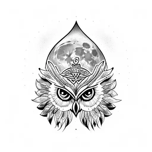 Rose Owl Moon Feathers Gemini