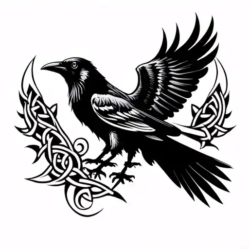 Celtic Crow Flying