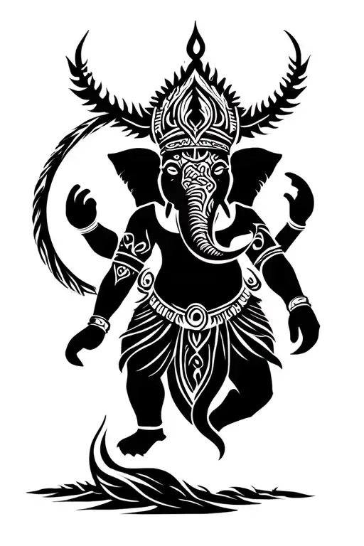 Lord Ganesha With Norse Mythology Strength