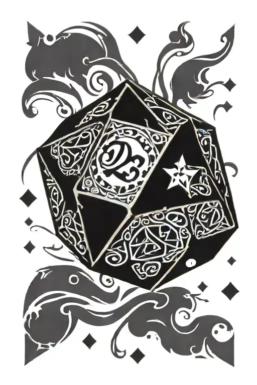 Baby Footprint On A D20 Dice Facing 20 Sided Dice