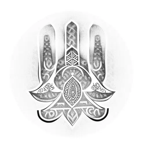 Hamsa With Initial V And M