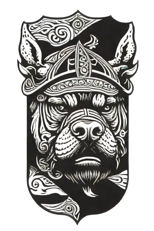 Hungarian Ancestry Viking Pagan Bulldog Steel Armor Wooden Shield