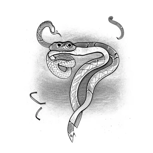 A Snake Moving Up A Tree