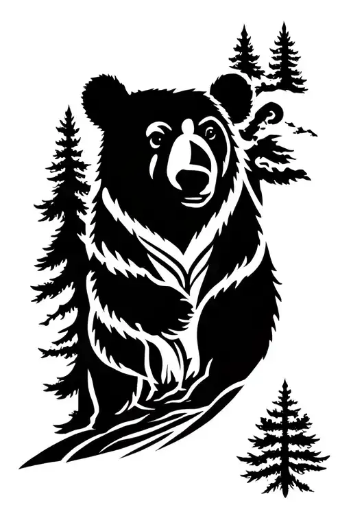 Forearm Bear Silhouette Forest