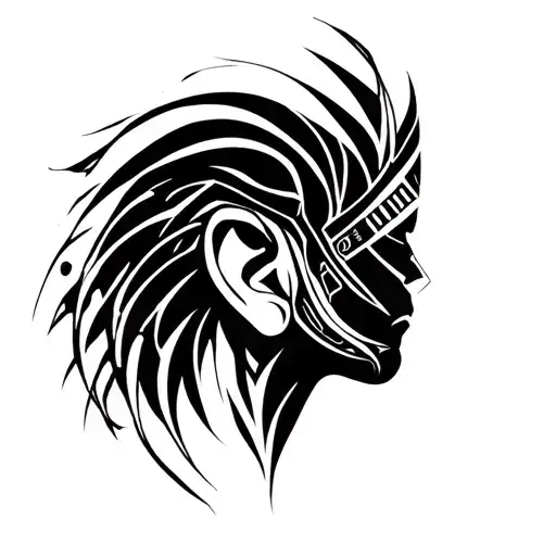 Small -Sized Cyberpunk Tattoo To Make It Around The Ear