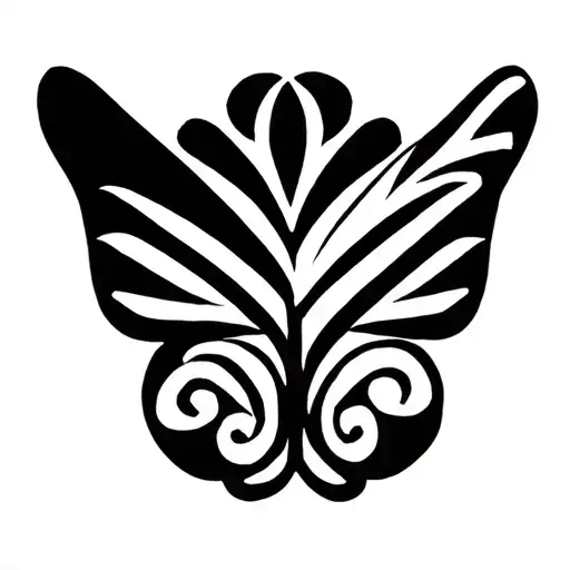 Tribal Butterly Tattoo With African Adinkra Symbols