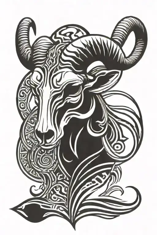 Ram Skull Facing Forward