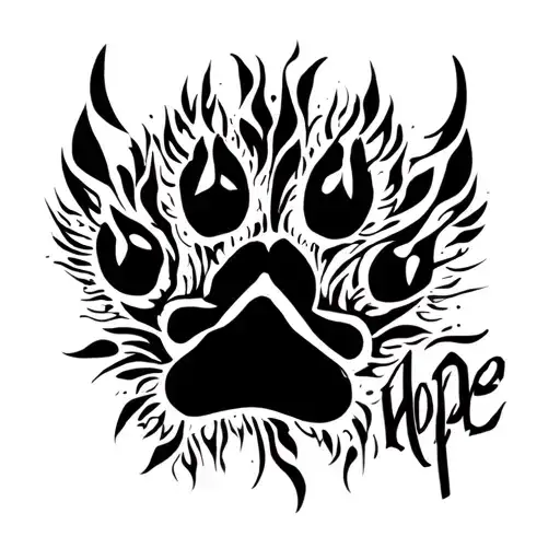 Cat Paw With Writing Hope Written