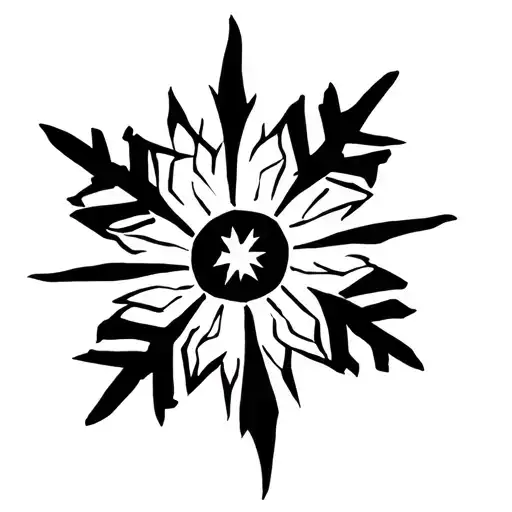 Sun Hiding Behind A Snowflake