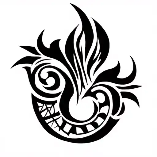 Polynesian Gemini Sign Tribal Tattoo Design