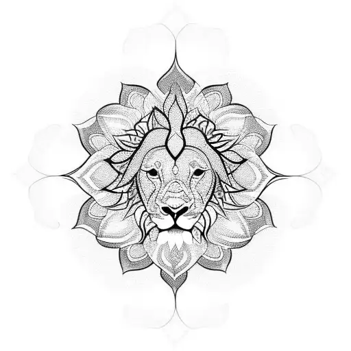 Lotus Lion Mandala Thigh