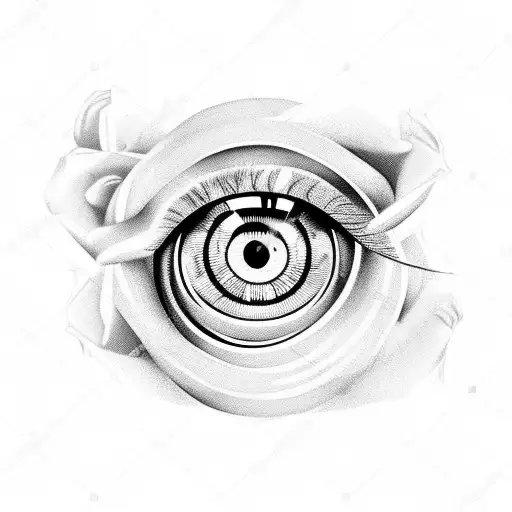 Eye With Roses With A Sword