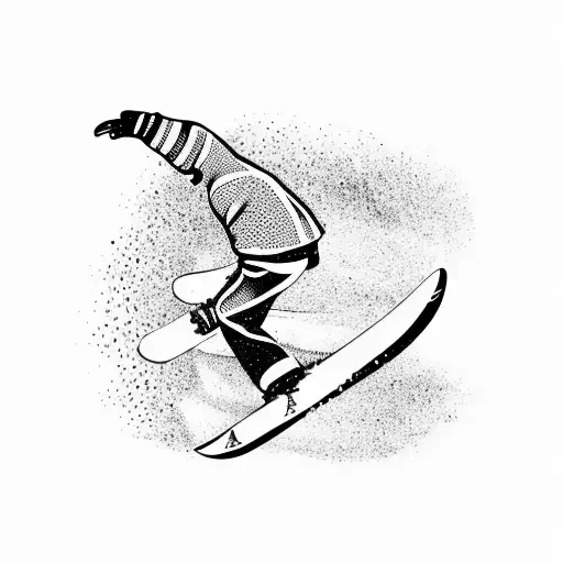 A Snowboarder Riding A Wave On A Beach