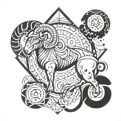 Gym And Zodiac Sign Aries Constellation Intertwined