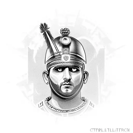 Roman Centurion With The Words Dulce Bellum Inexpertis
