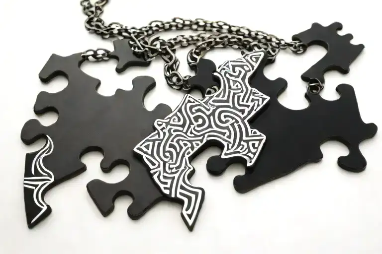 Puzzles Necklace Shaped Like