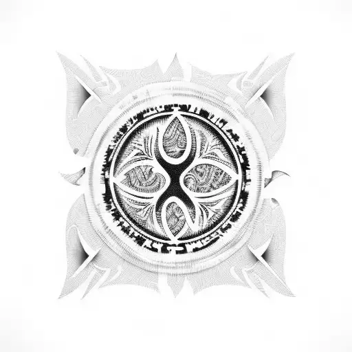 Fijian Tribal Patterns Blending With Ocean Waves