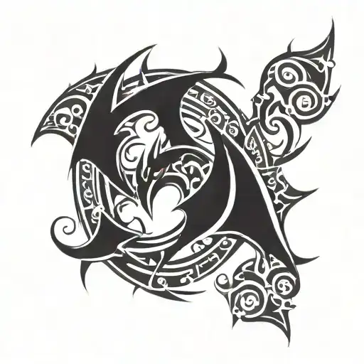 Tribal Batman Symbol Intertwined