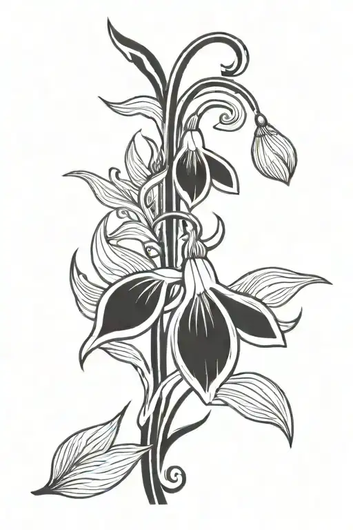 Snowdrop Flower In Fire Rising From The Snow