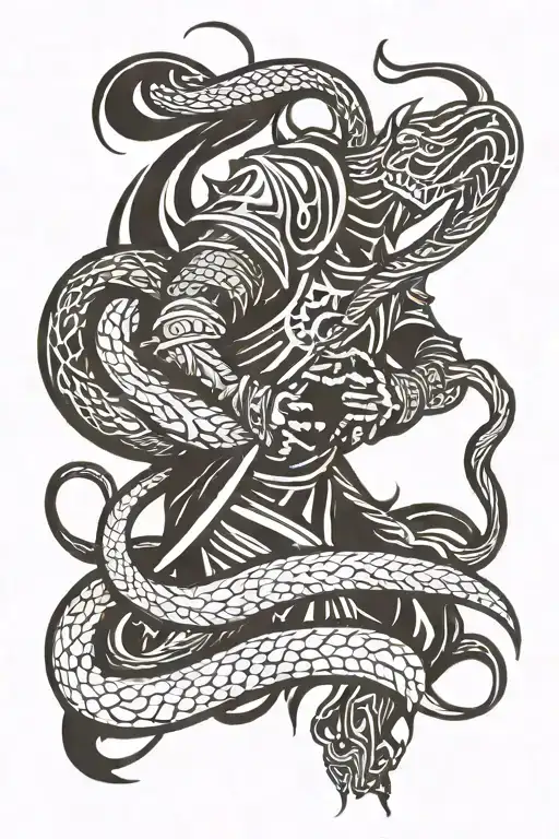 Knight Killing Snake