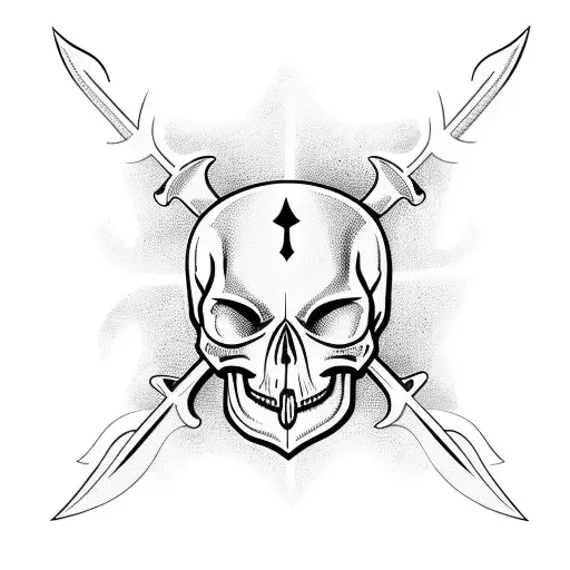 Sword In A Skull With Ivy