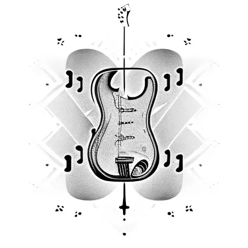 A Guitar With Musical Notes