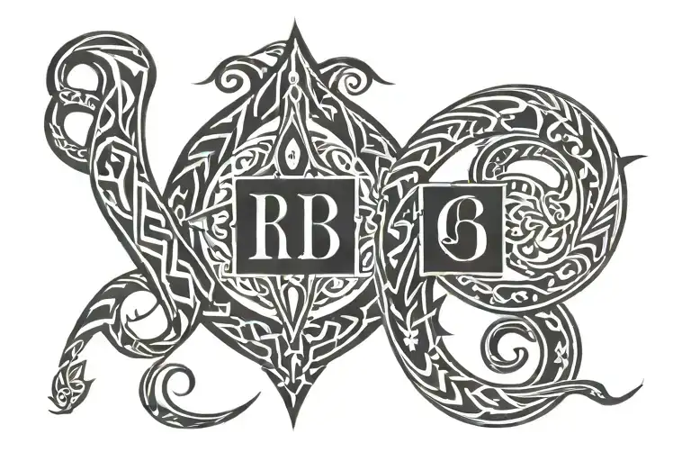 Birth Date And Death Date Initials Intertwined