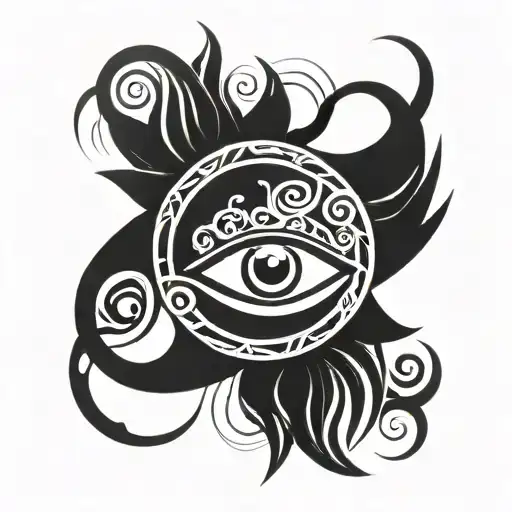 Neotribel Tattoo With Eye Symbol