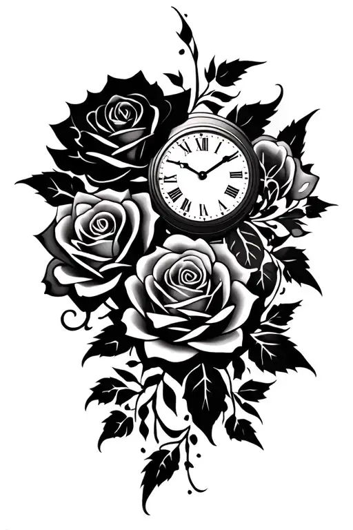 Roses And Clock Hands