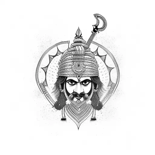 Rajput Warrior Written Something In Sanskrit On Sword